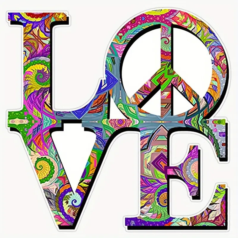 Love And Peace Vinyl Decal Sticker 5" x 5"