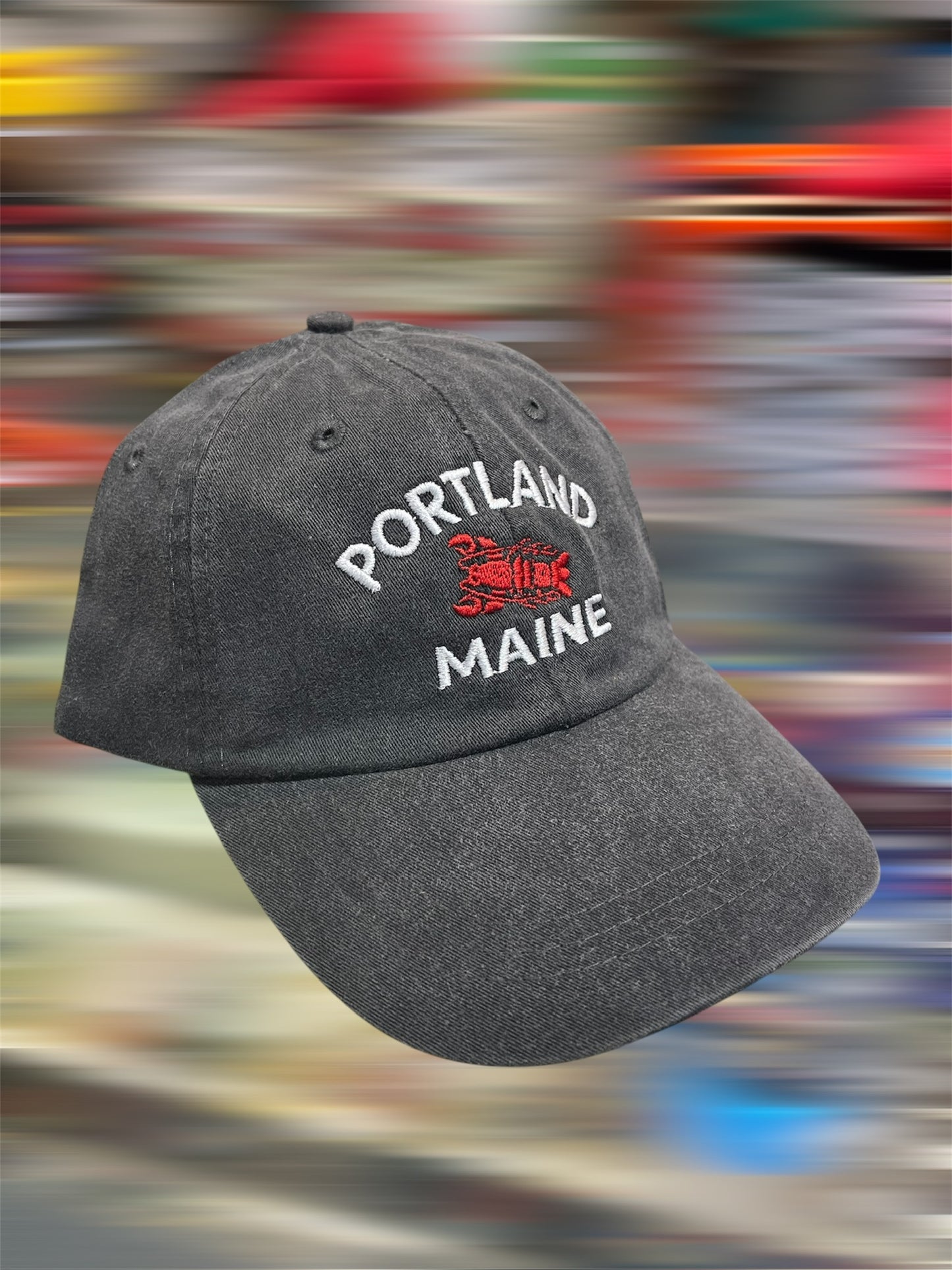 Adam’s Headwear: Portland, Maine Lobster Embroidered Pigment-Dyed Hat