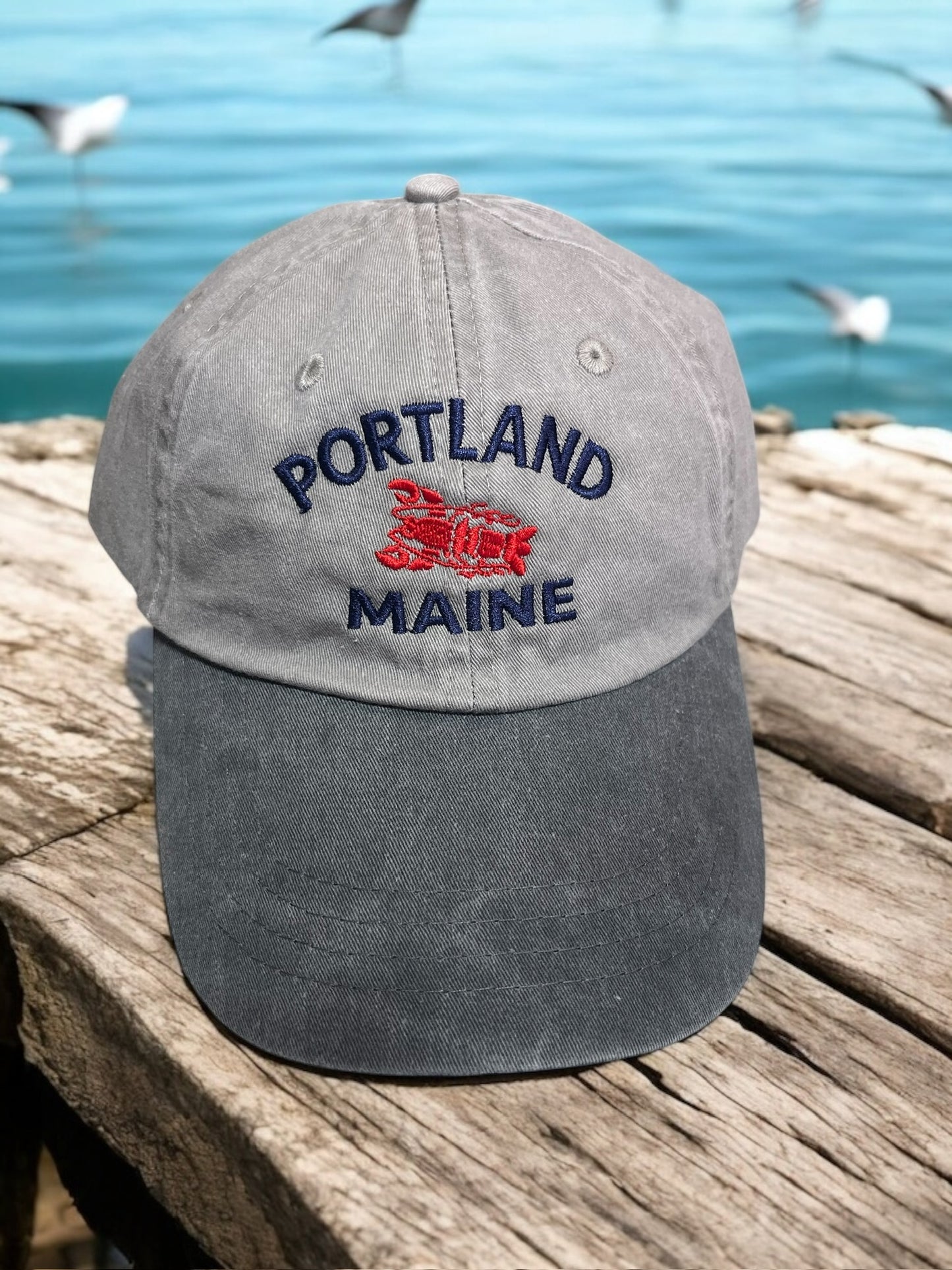 Two-tone Portland, Maine souvenir hats