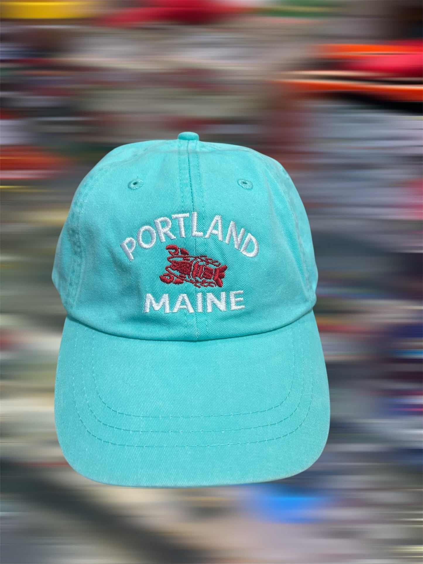 Adam’s Headwear: Portland, Maine Lobster Embroidered Pigment-Dyed Hat