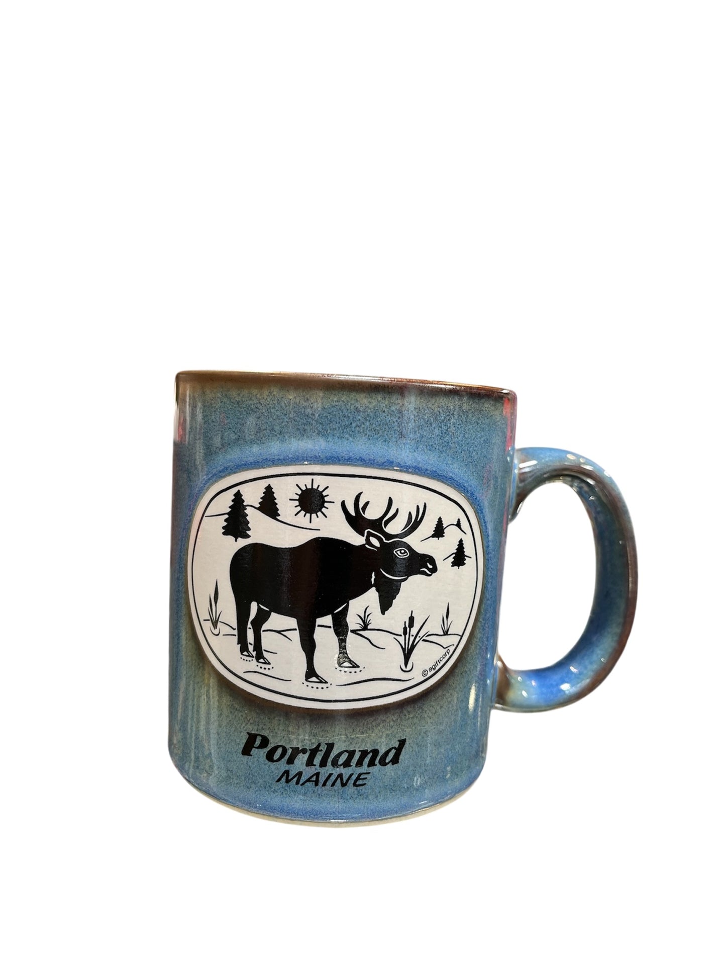 Moose Pine Tree Scenes with Portland, Maine Coffee Mug