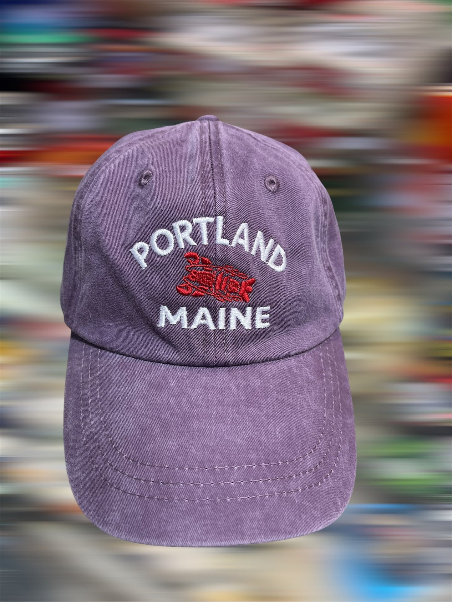 Adam’s Headwear: Portland, Maine Lobster Embroidered Pigment-Dyed Hat