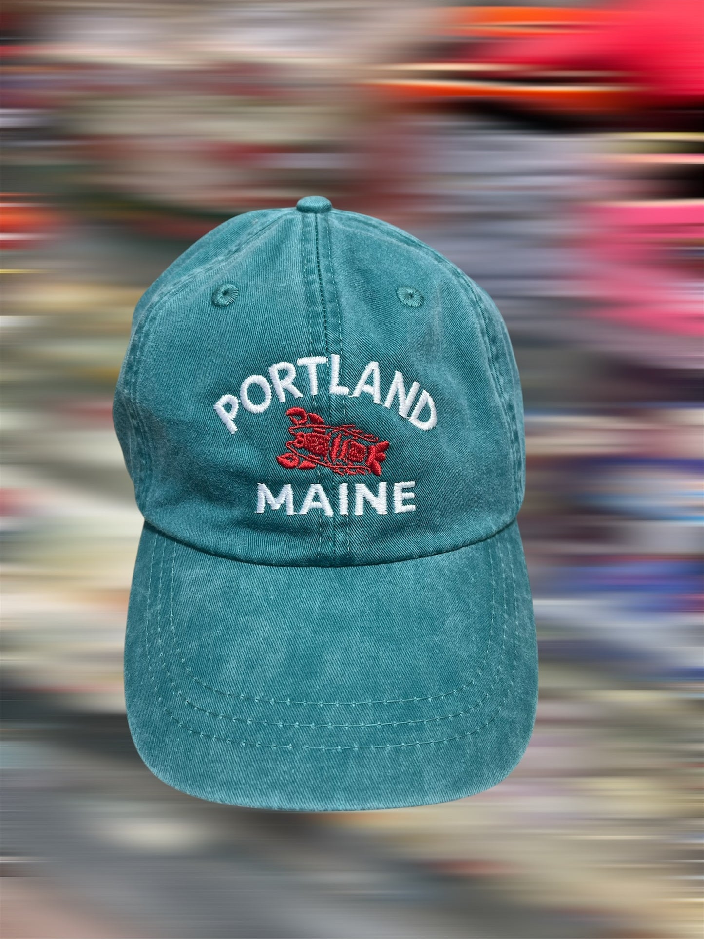 Adam’s Headwear: Portland, Maine Lobster Embroidered Pigment-Dyed Hat