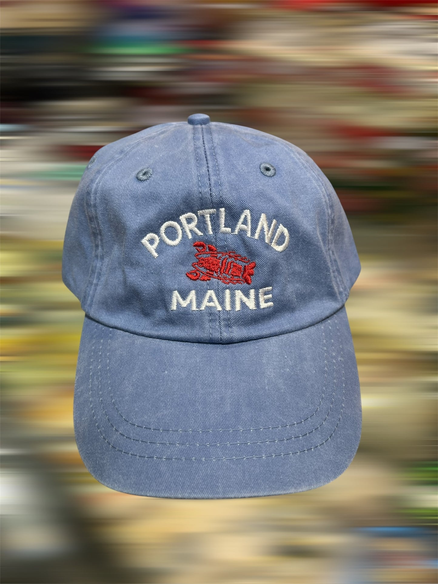 Adam’s Headwear: Portland, Maine Lobster Embroidered Pigment-Dyed Hat