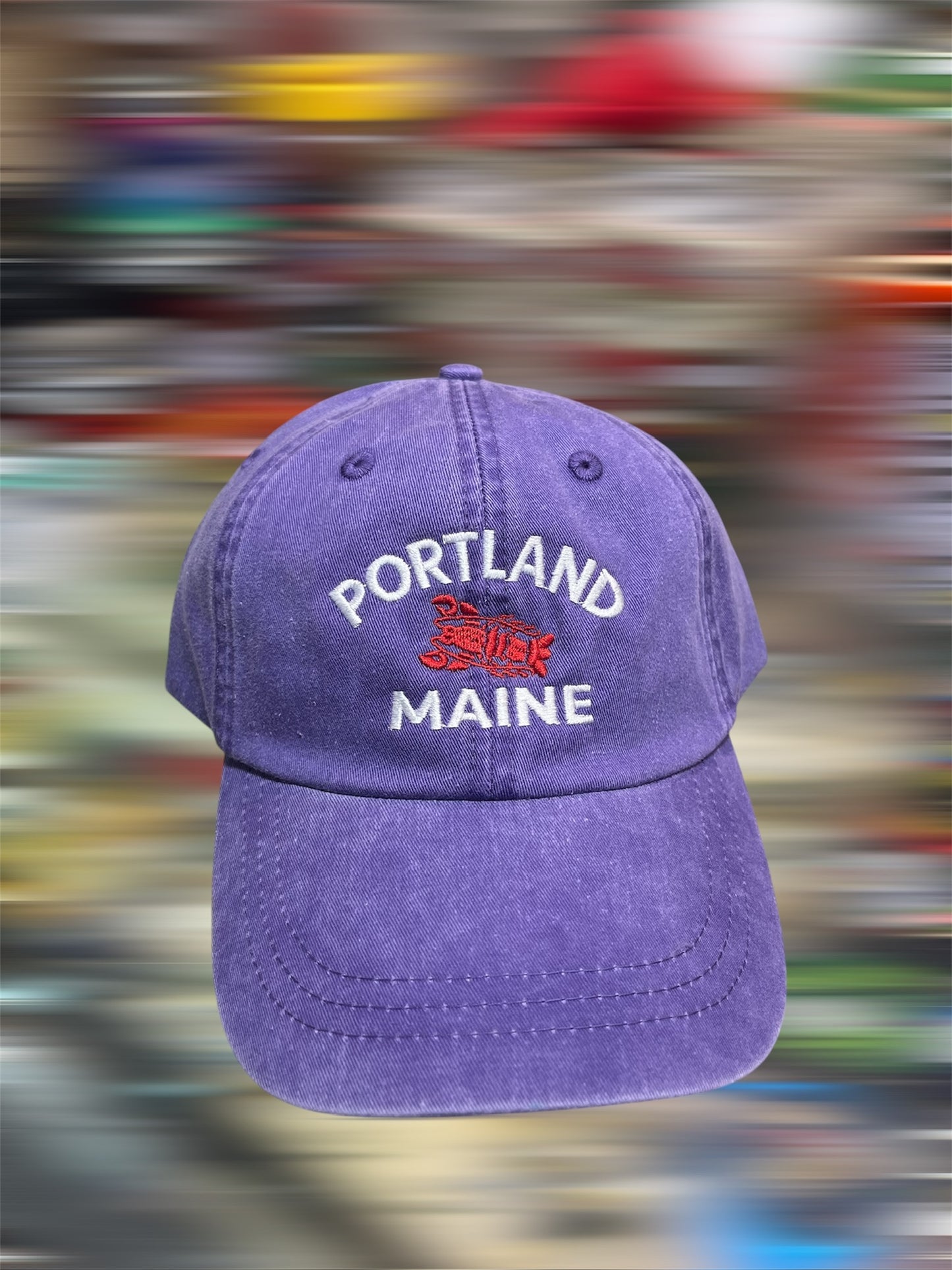 Adam’s Headwear: Portland, Maine Lobster Embroidered Pigment-Dyed Hat