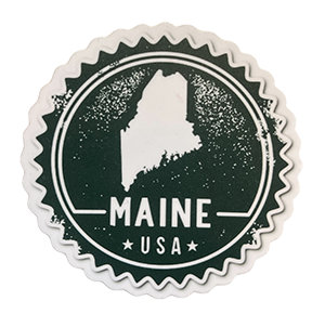 Maine State Outline Round Circle Stickers - 3”