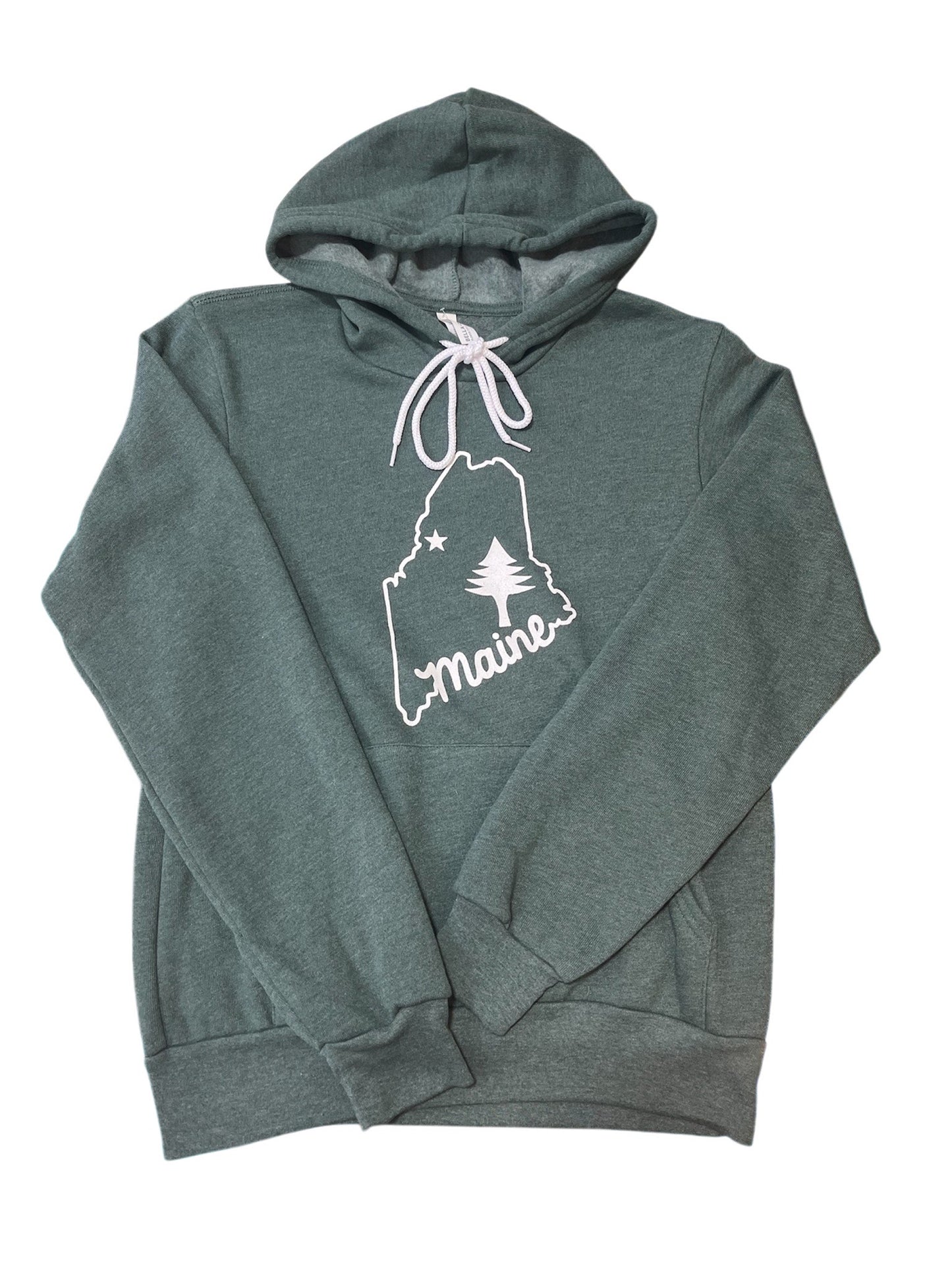 BELLA+CANVAS ® Unisex Sponge Fleece Pullover Hoodie with Pine Tree & North Star printed.