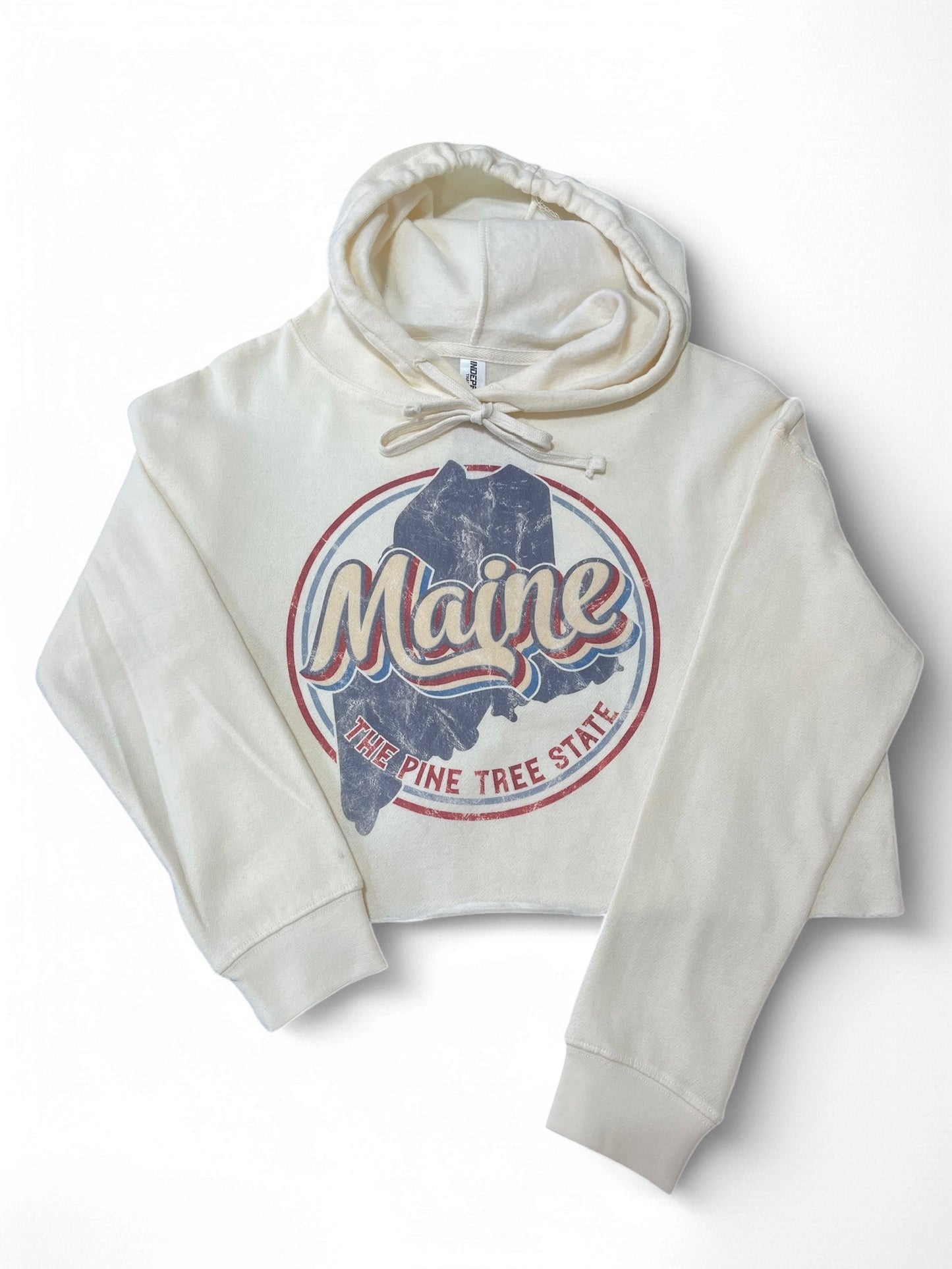 Women’s Lightweight Crop Hooded Sweatshirt Maine Print
