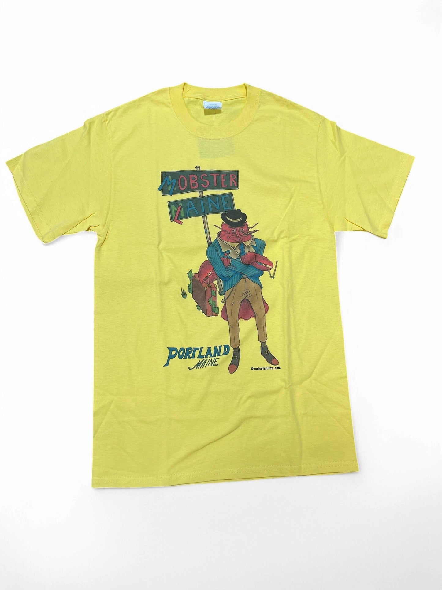 Maine T-Shirts with Lobster Man Print