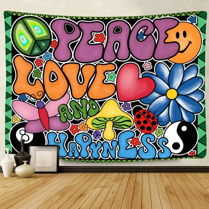 Peace, Love & Happines Tapestry - 60x40