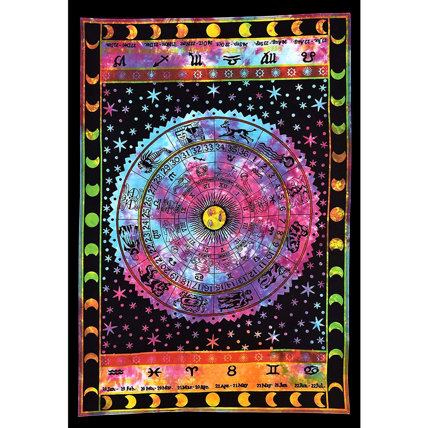 Tie Dye Zodiac Tapestry | 54"x86"