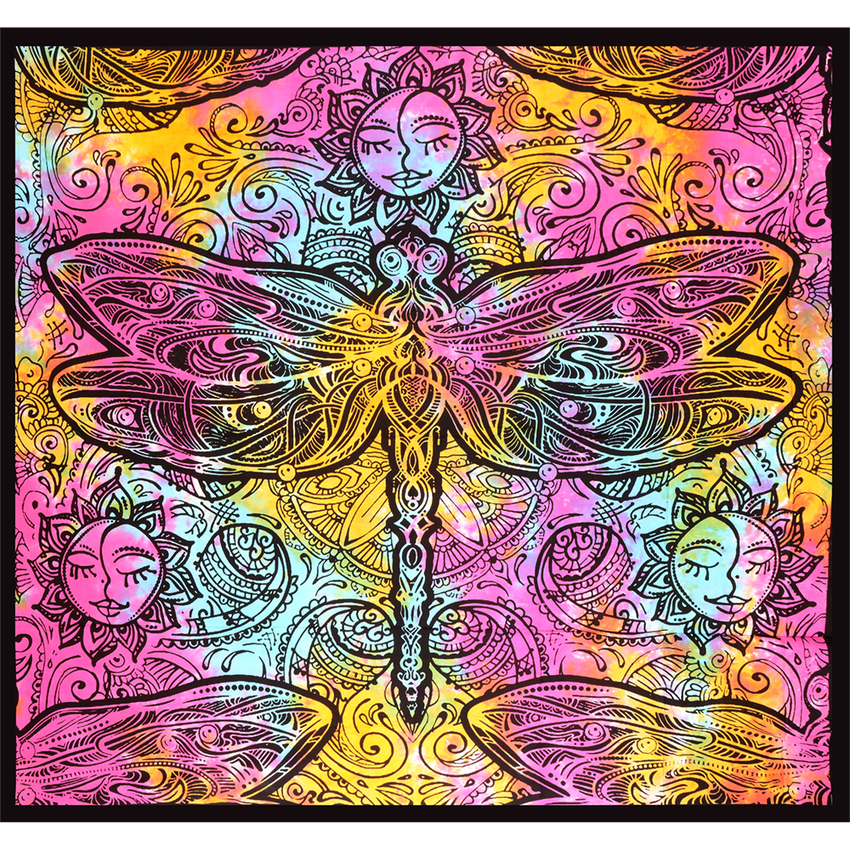 Dragonfly Tie Dye Tapestry | 85" x 100"