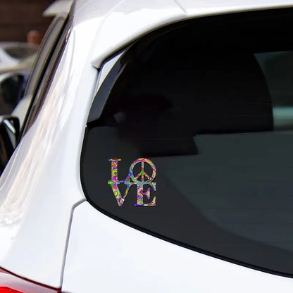 Love And Peace Vinyl Decal Sticker 5" x 5"