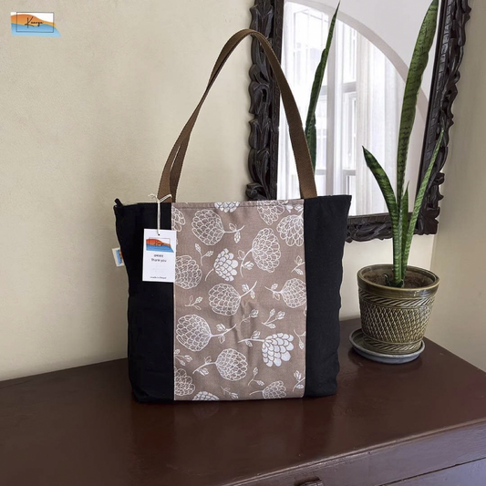 Flower Printed Tote Bag
