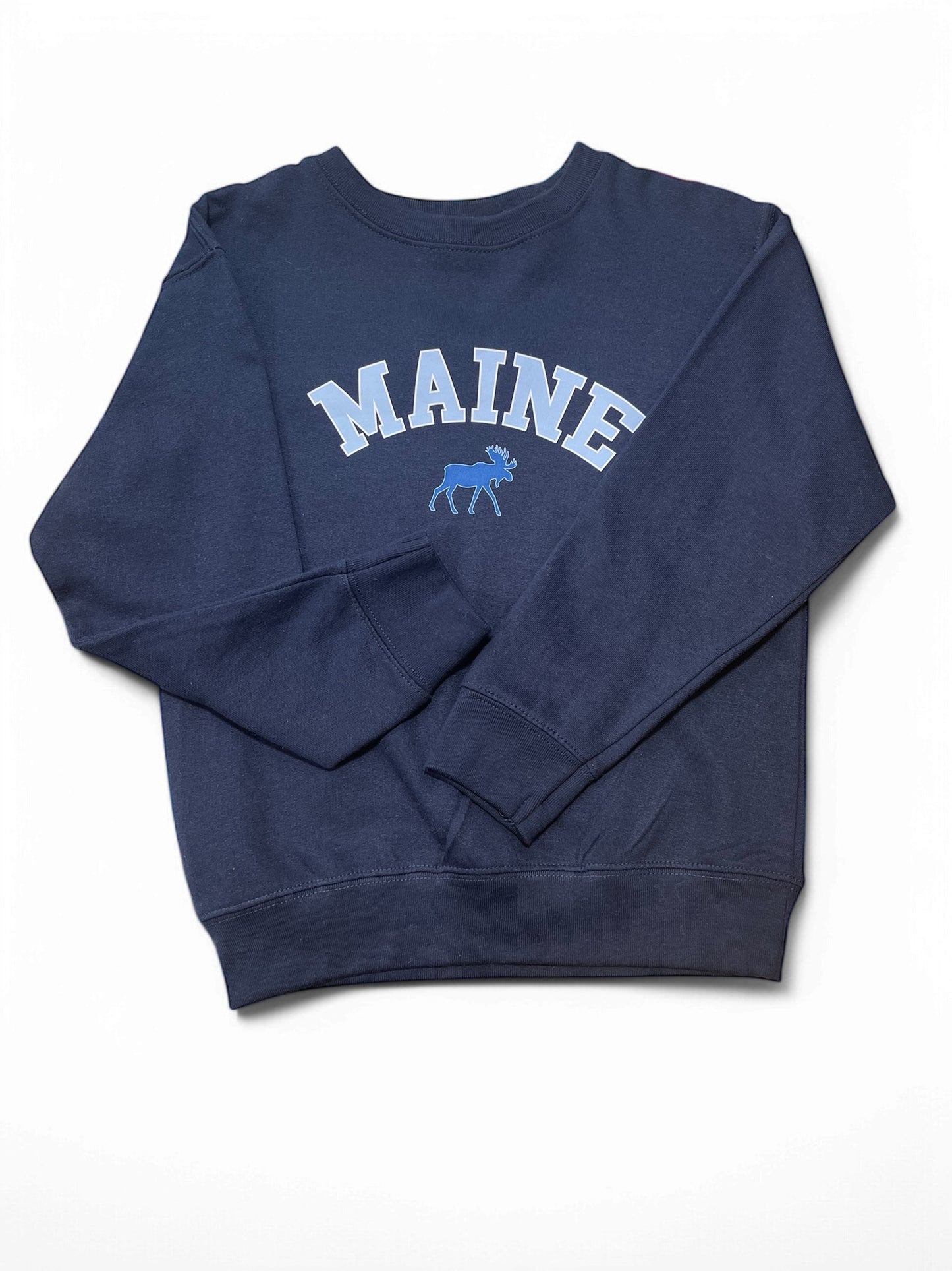Youth Fleece crewneck - Maine Moose Print
