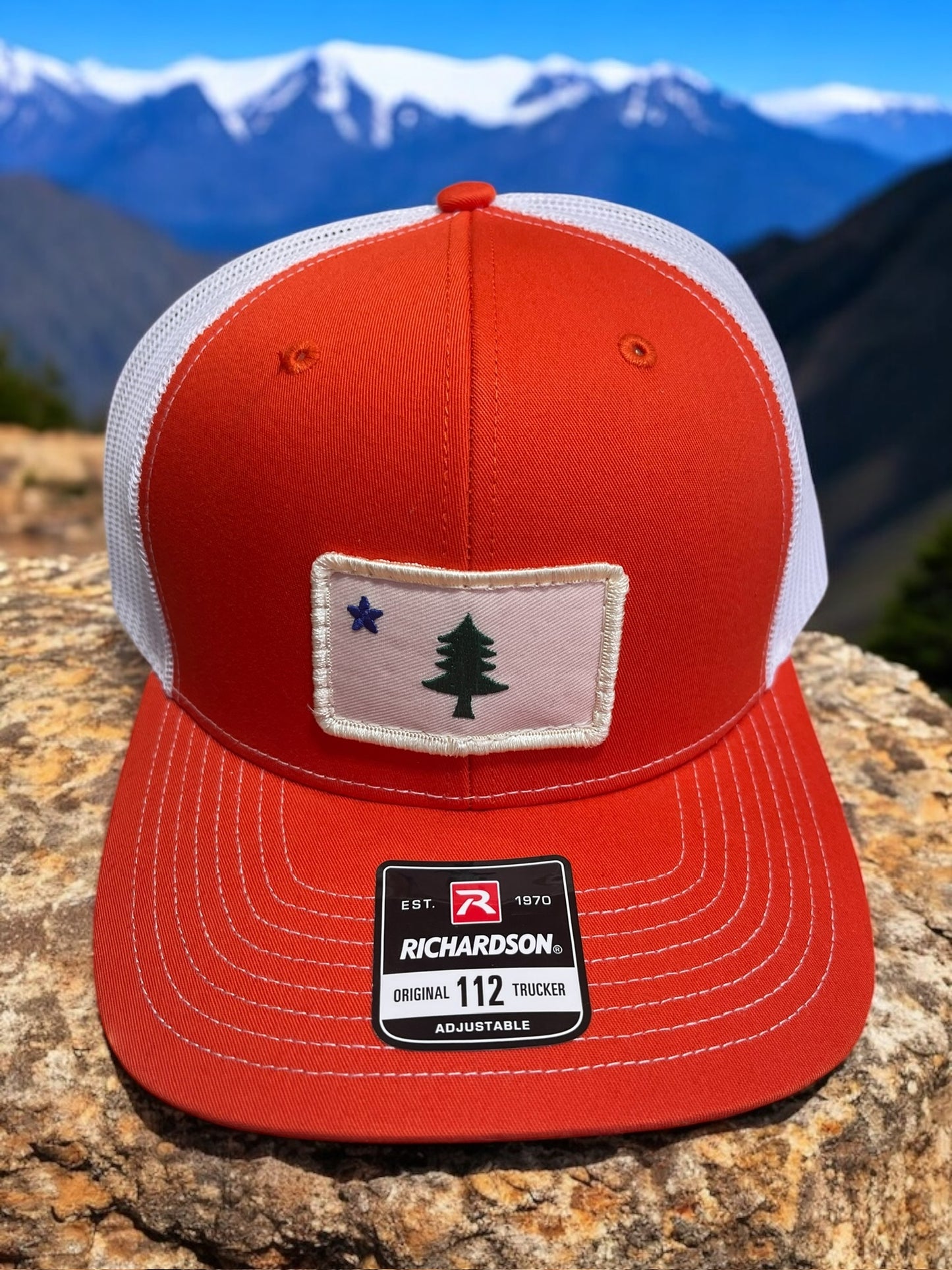 Maine Original Flag Patch Sewn Hats