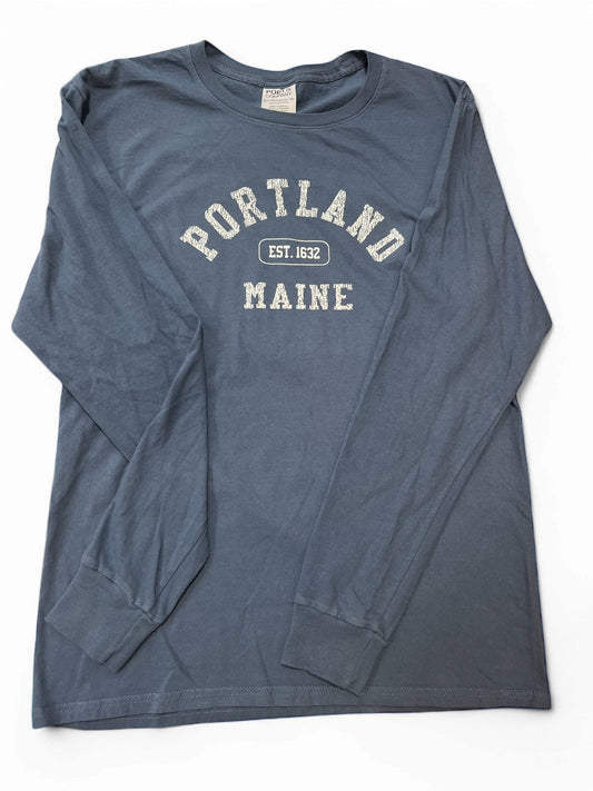 Portland Maine Garment Dyed Long Sleeve Shirts