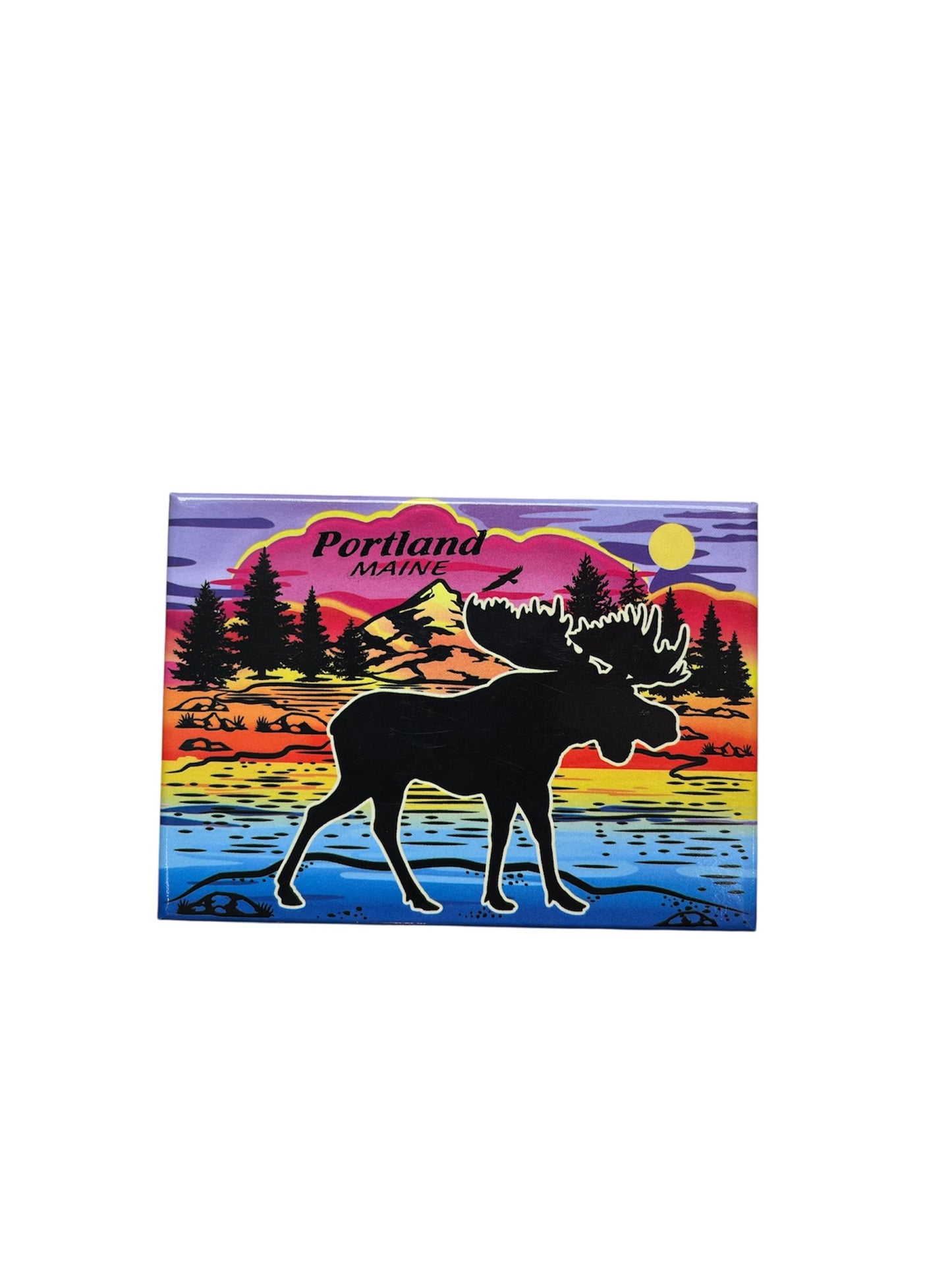 **Portland, Maine Moose Scene Refrigerator Magnet**