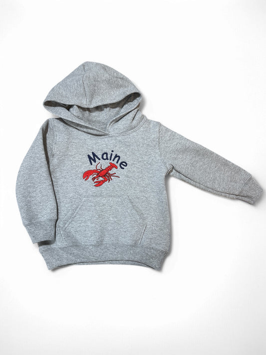 Toddler Fleece Hoodie With Maine Lobster Embroidered