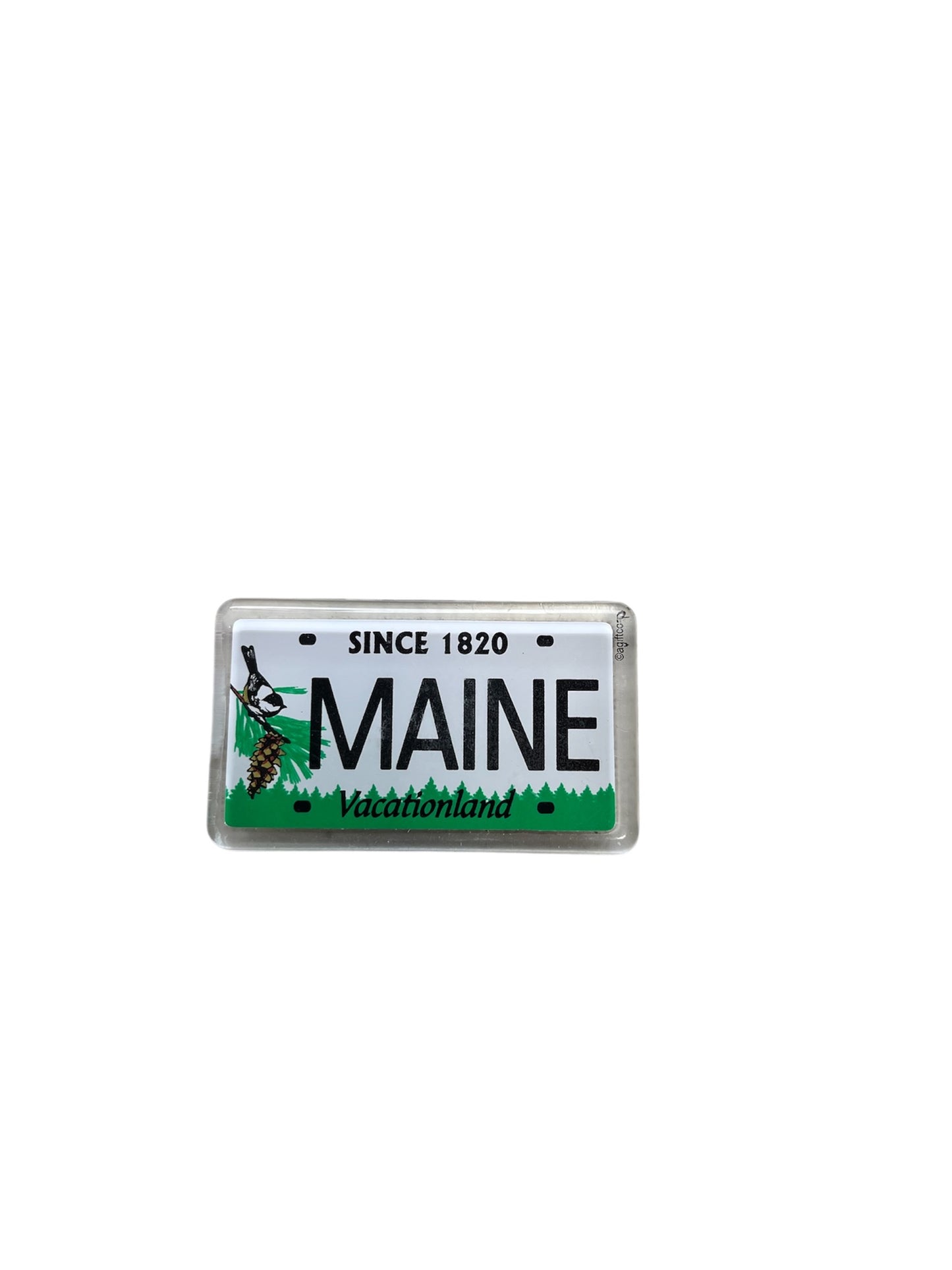 **Portland, Maine Vacationland with Chickadee Refrigerator Magnet**