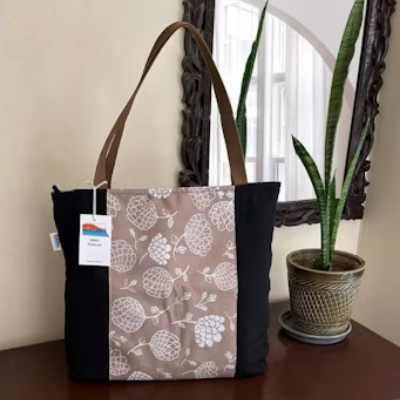 Flower Printed Tote Bag