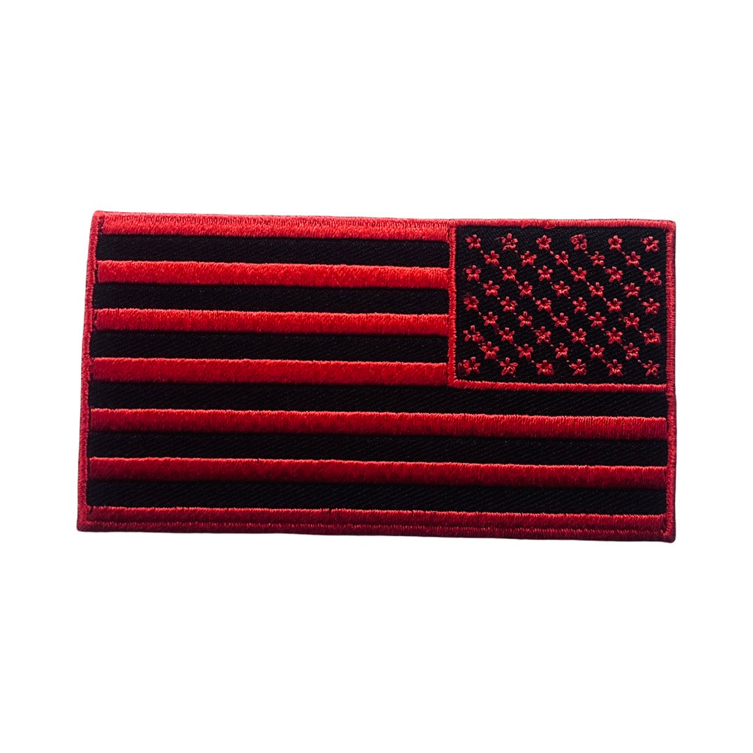 USA Patch Reversed Black & Red