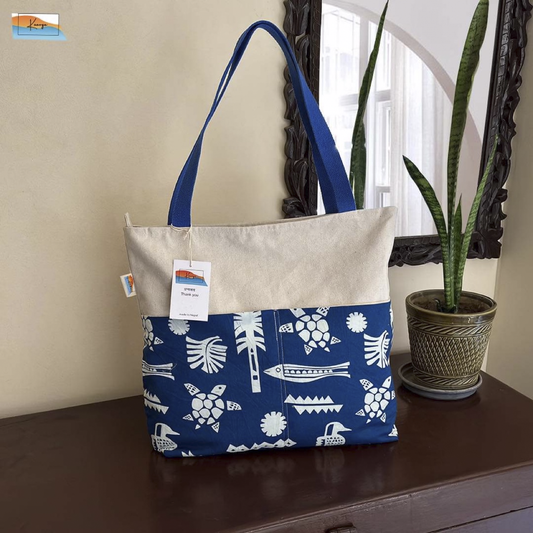 Blue Aquatic Tote Bag